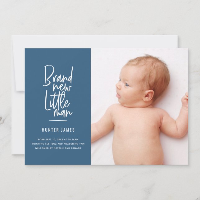 Geburtsankündigung eines handgezogenen Babys Ankündigung (Vorderseite)