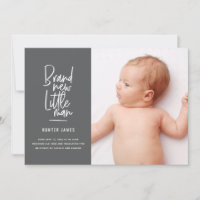 Geburtsankündigung eines handgezogenen Babys