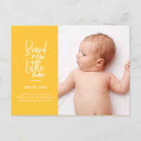 Geburtsankündigung eines handgezogenen Babys