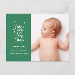 Geburtsankündigung eines handgezogenen Babys Feiertagspostkarte