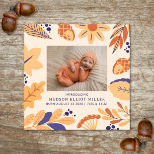 Geburtsankündigung Fall Rustic Boho Square Card Einladung