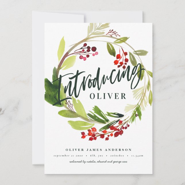 Geburtsankündigung Feiertagskarte (Vorderseite)