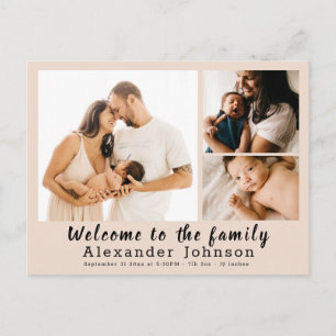 Geburtsankündigung Foto Collage Postkarte