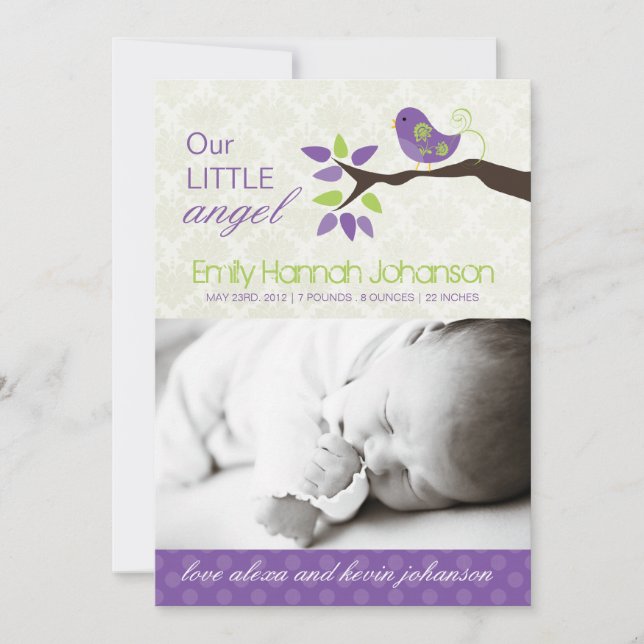 Geburtsankündigung Foto-Karte Ankündigung (Vorderseite)