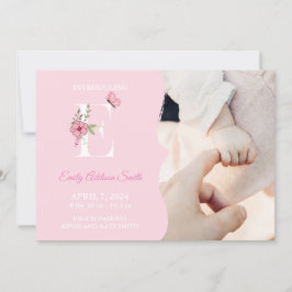 Geburtsankündigung Girl Initial E Einladung