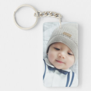 Geburtsankündigung mit dem Custom Newborn Baby Fo Schlüsselanhänger