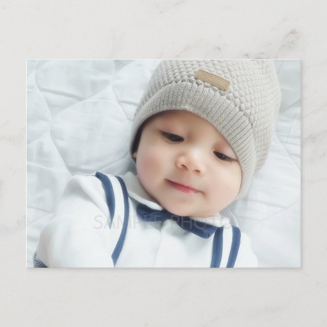 Geburtsankündigung mit dem Custom Newborn Baby Fot Ankündigungspostkarte (Vorderseite)