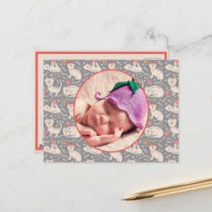 Geburtsankündigung Niedlicher Katzen, die Bälle au Postkarte