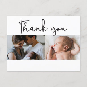 Geburtsankündigung von Baby 2 Foto Vielen Dank Ankündigungspostkarte