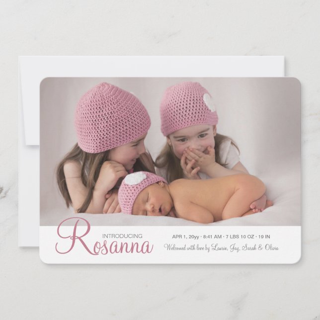 Geburtsankündigung von Babys Name Foto Ankündigung (Vorderseite)