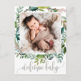 Geburtsankündigung von Foliage Foto Ankündigungspostkarte