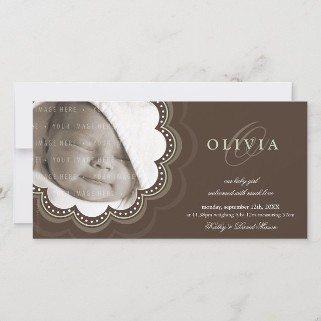 GEBURTSANKÜNDIGUNG VON Foto: Süßblüte 5L Ankündigung (Vorderseite)