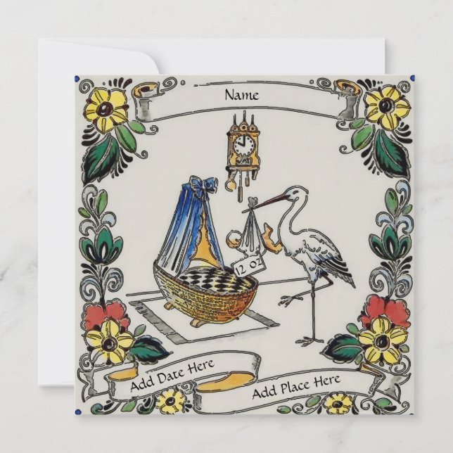 Geburtsankündigungskarte, personalisieren, Text hi Einladung (Vorderseite)