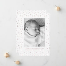 Geburtsanzeige Fotokarte Pink Confetti Baby