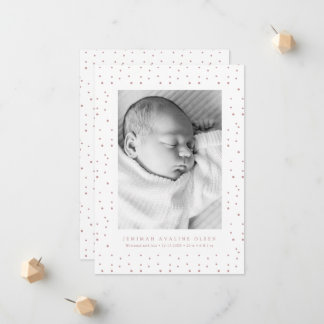 Geburtsanzeige Fotokarte Pink Confetti Baby Ankündigung