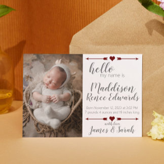 Geburtsanzeige für das neue Baby mit Fotos Einladung
