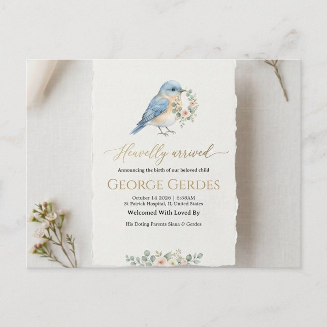 Geburtsanzeige Postkarte (Vorderseite)