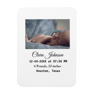 Geburtsanzeigen Foto Datum Uhrzeit Ort deta Magnet