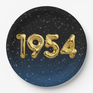 Geburtsballons 1954 in Sternen Pappteller