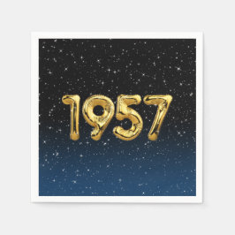 Geburtsballons 1957 in Sternen Serviette
