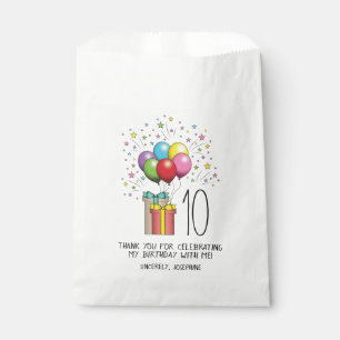 Geburtsballons und Präsentationen mit Alter und Te Geschenktütchen