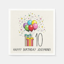 Geburtsballons und Präsentationen mit Alter und Te Serviette