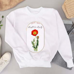 Geburtsblume Monat August Geburtstag Mohn Sweatshirt
