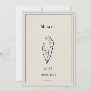 Geburtsblütenkarte des Mai-Muguet-Monats Feiertagskarte