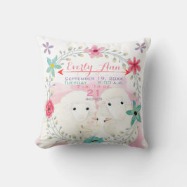 Geburtsdaten von Schafen-Baby-Mädchen Kissen