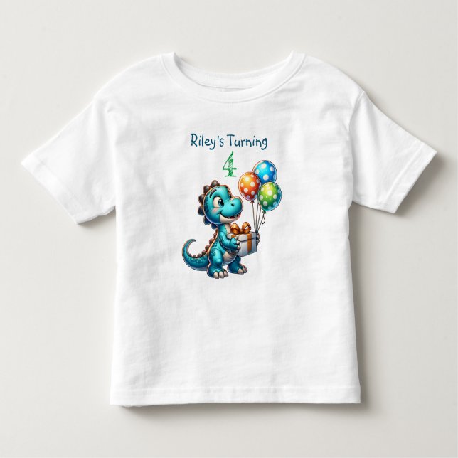 Geburtsdatum Boy Dinosaurier Name und Alter Kleinkind T-shirt (Vorderseite)