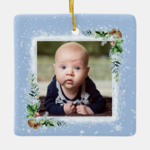 Geburtsdatum des ersten Fotos des Babys Keramikornament