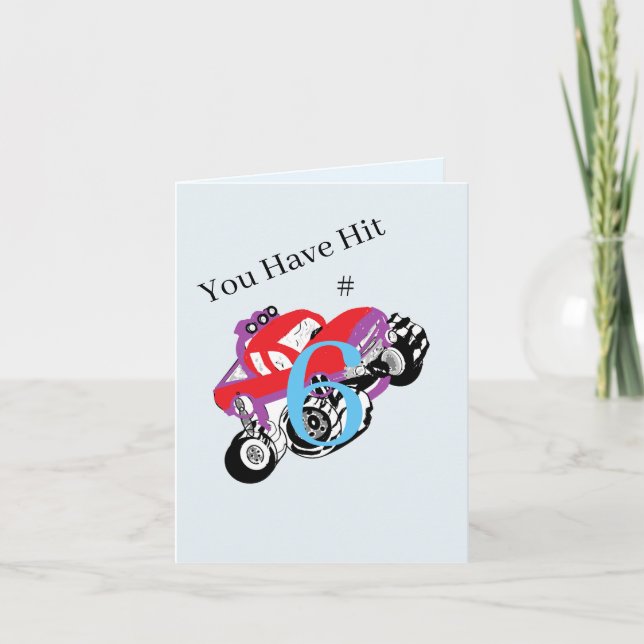 Geburtsdatum G-Karte: 6 Geburtstag Karte (Vorderseite)