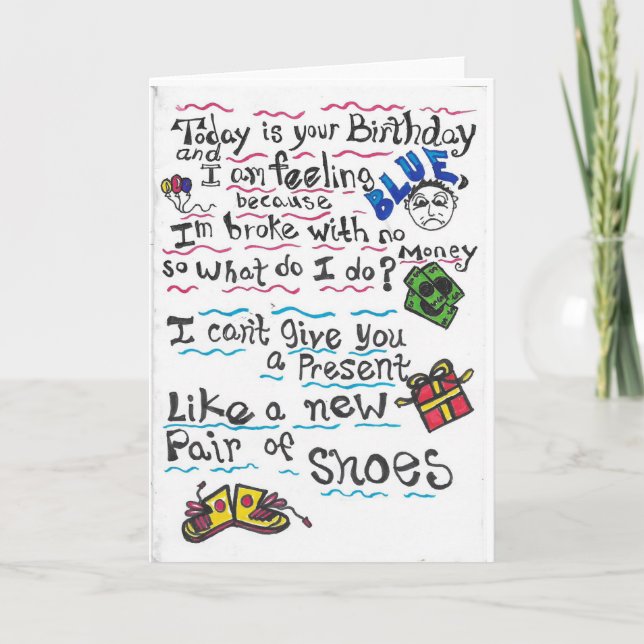 Geburtsdatum I.O.U. Karte (Vorderseite)