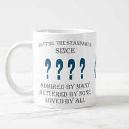 Geburtsdatum Jahresname von allen Vätern blau Jumbo-Tasse