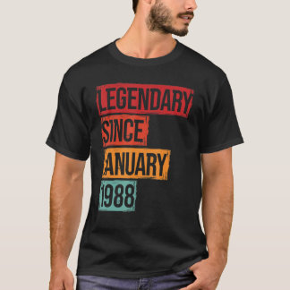 Geburtsdatum Legendär seit Januar 1988 T-Shirt