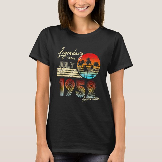 Geburtsdatum Legendär seit Juli 1952 T-Shirt (Vorderseite)