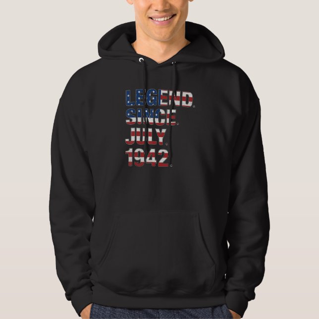 Geburtsdatum seit Juli 1942 US-Flagge 80 Y Hoodie (Vorderseite)