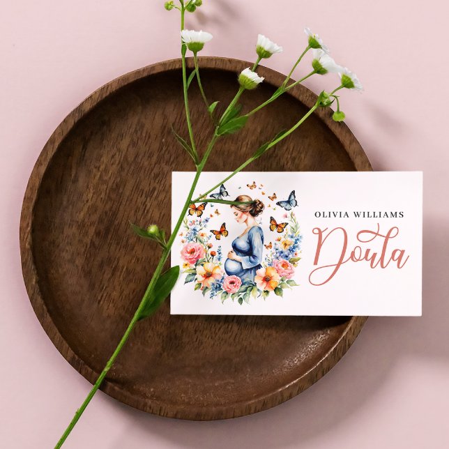 Geburtsdatum und Postpartum Doula Wasserfarbe Foto Visitenkarte (Von Creator hochgeladen)