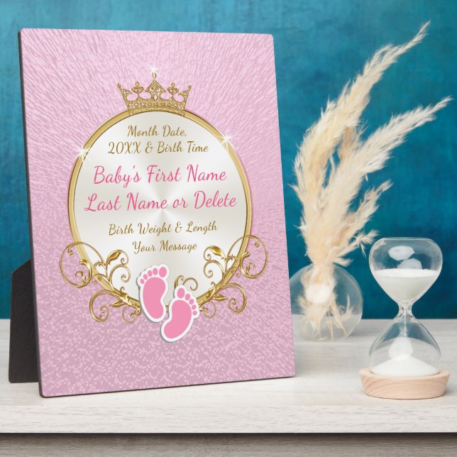 Geburtsdatum und Uhrzeit in einer beliebigen Farbe Fotoplatte (Seite)