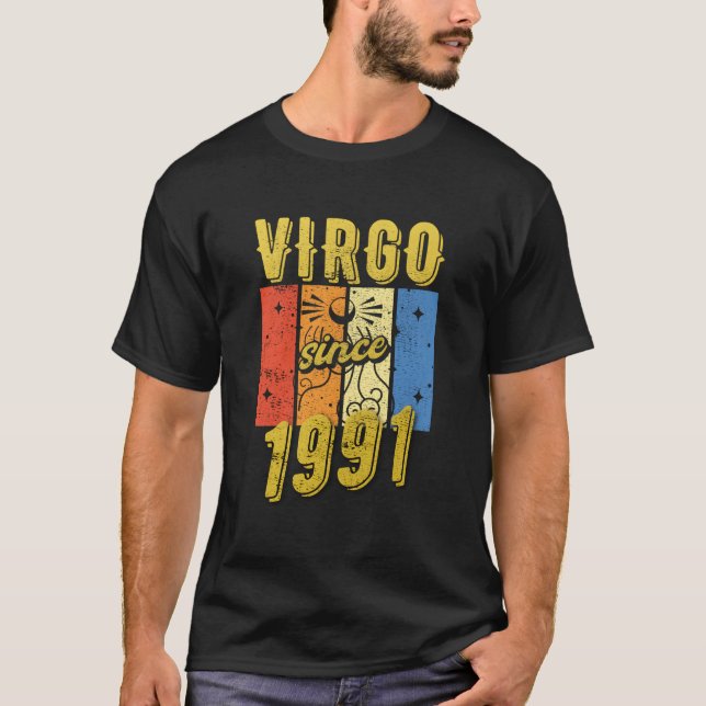 Geburtsdatum Virgo 1991 Zodiac-Zeichen T-Shirt (Vorderseite)