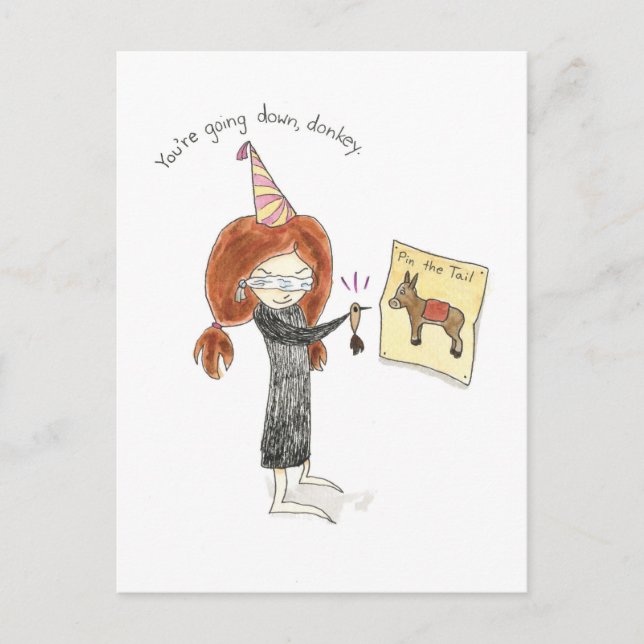 Geburtsday Donkey Postcard Postkarte (Vorderseite)