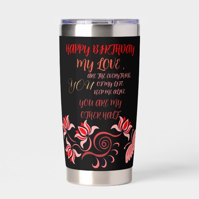 GEBURTSGESCHENK FÜR MAMA, VATER, SCHWESTER, SOHN,  THERMOBECHER (Vorderseite)