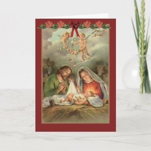 Geburtsheilige Familie Mary Joseph Baby Jesus Feiertagskarte