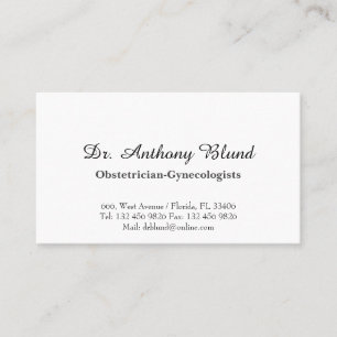 Geburtshelferin des Gynäkologen OBGYN Arzt Busines Visitenkarte