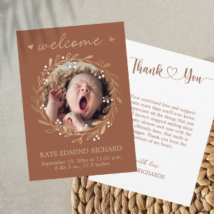 Geburtshinweis Foto Welcome Baby Ankündigung