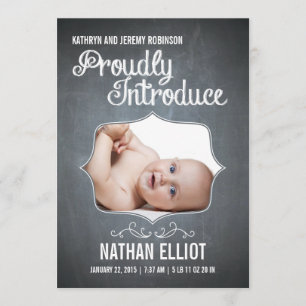 Geburtshinweis für Kopfkarton Ankündigung