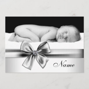 Geburtshinweise von Black and White Baby Foto Ankündigung