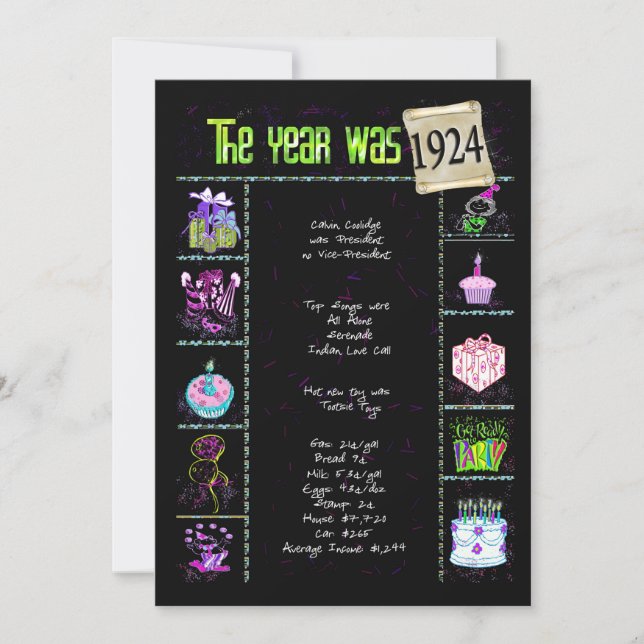 Geburtsjahr 1924 Einladung (Vorderseite)