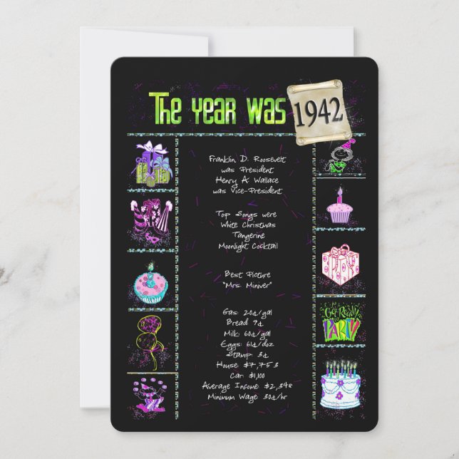 Geburtsjahr 1942 Einladung (Vorderseite)
