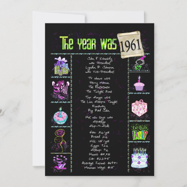 Geburtsjahr 1961 Einladung (Vorderseite)